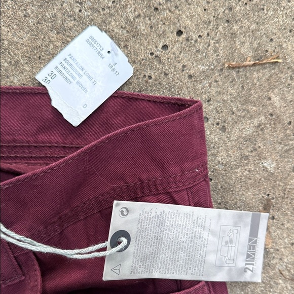 21men Men’s Skinny Burgundy Trousers - Picture 3 of 13